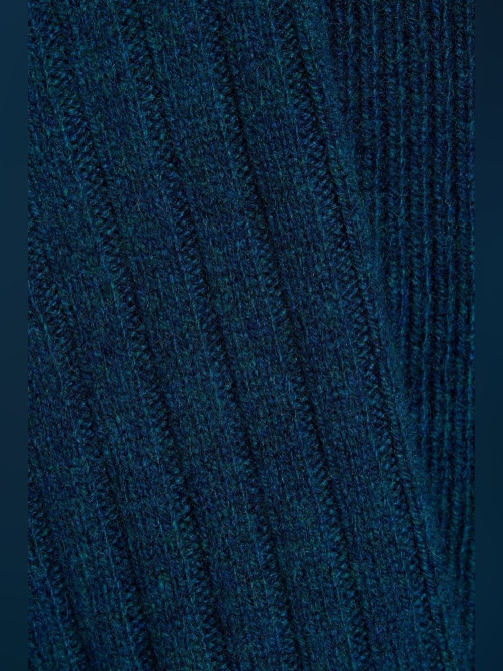 The Elder Statesman ribbed knit cashmere sweater petrol blue - Picture 2 of 9